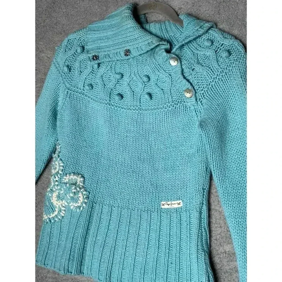 Pepe‎ Jeans Women's Blue Embroidered Knit Sweater - Small - Picture 6 of 8